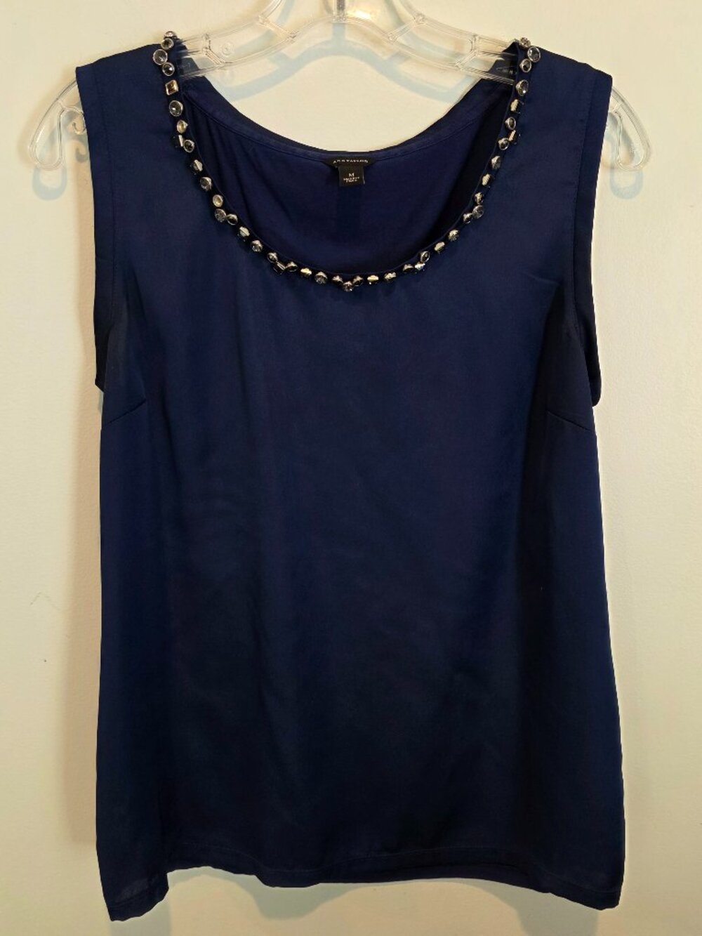 Ann Taylor Rhinestone trim top, Size M, Like New